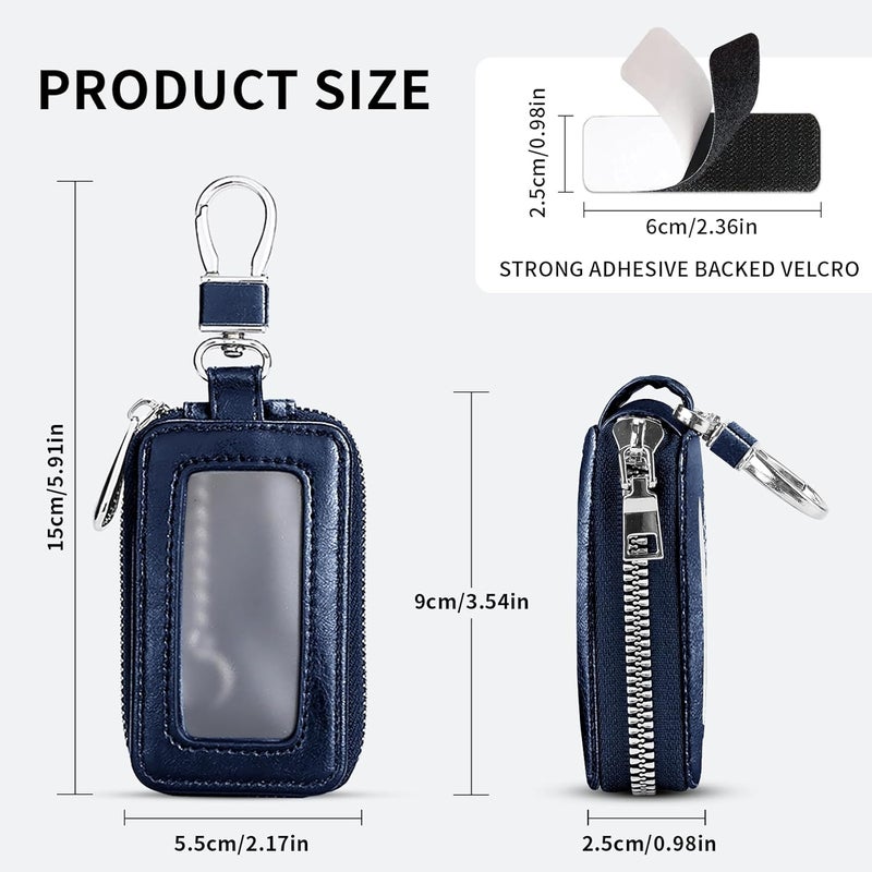 vvag Premium Car Key Fob Case Genuine Leather Car Smart Key fob Holder Car Remote Keychain Bag Universal - Image 2